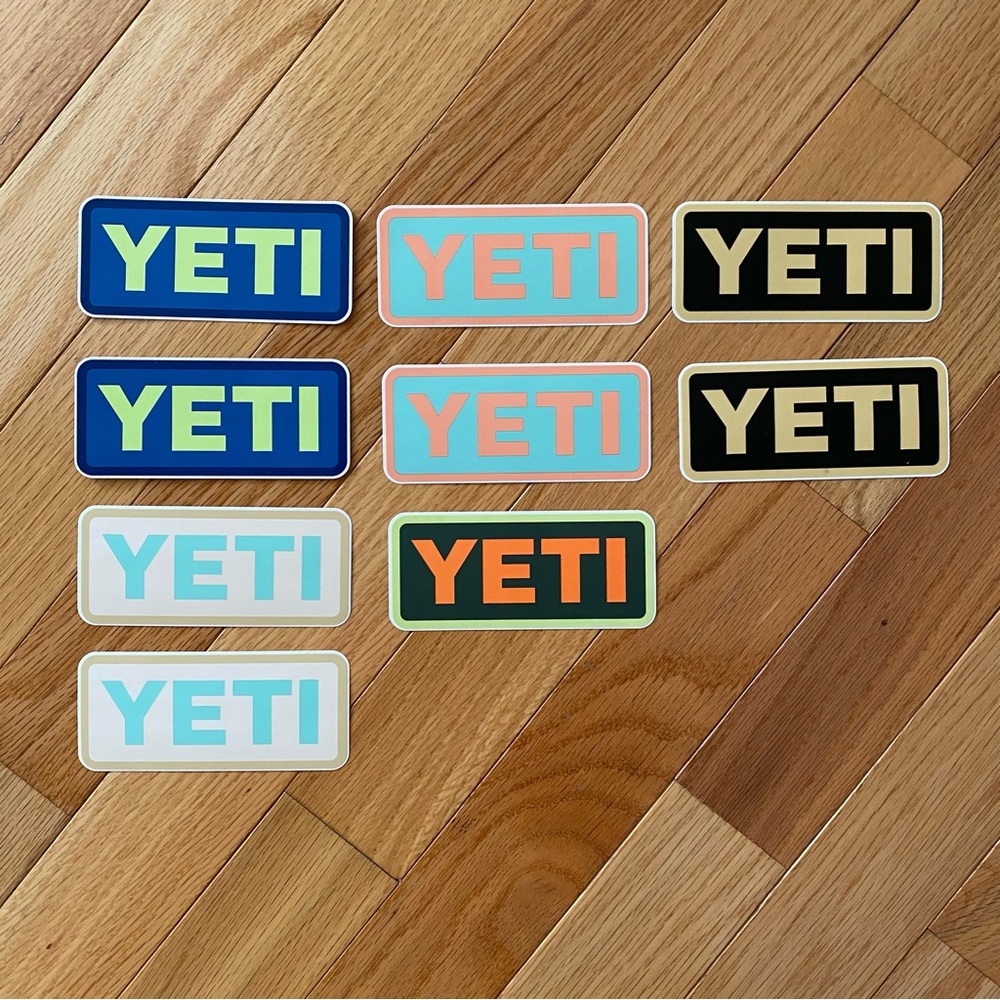 9 YETI Stickers. Yeti Vibrant Logo: 9 Stickers